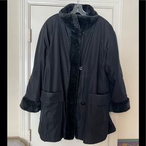 Apropos Reversible Faux Fur Jacket Coat Women’s Size 14